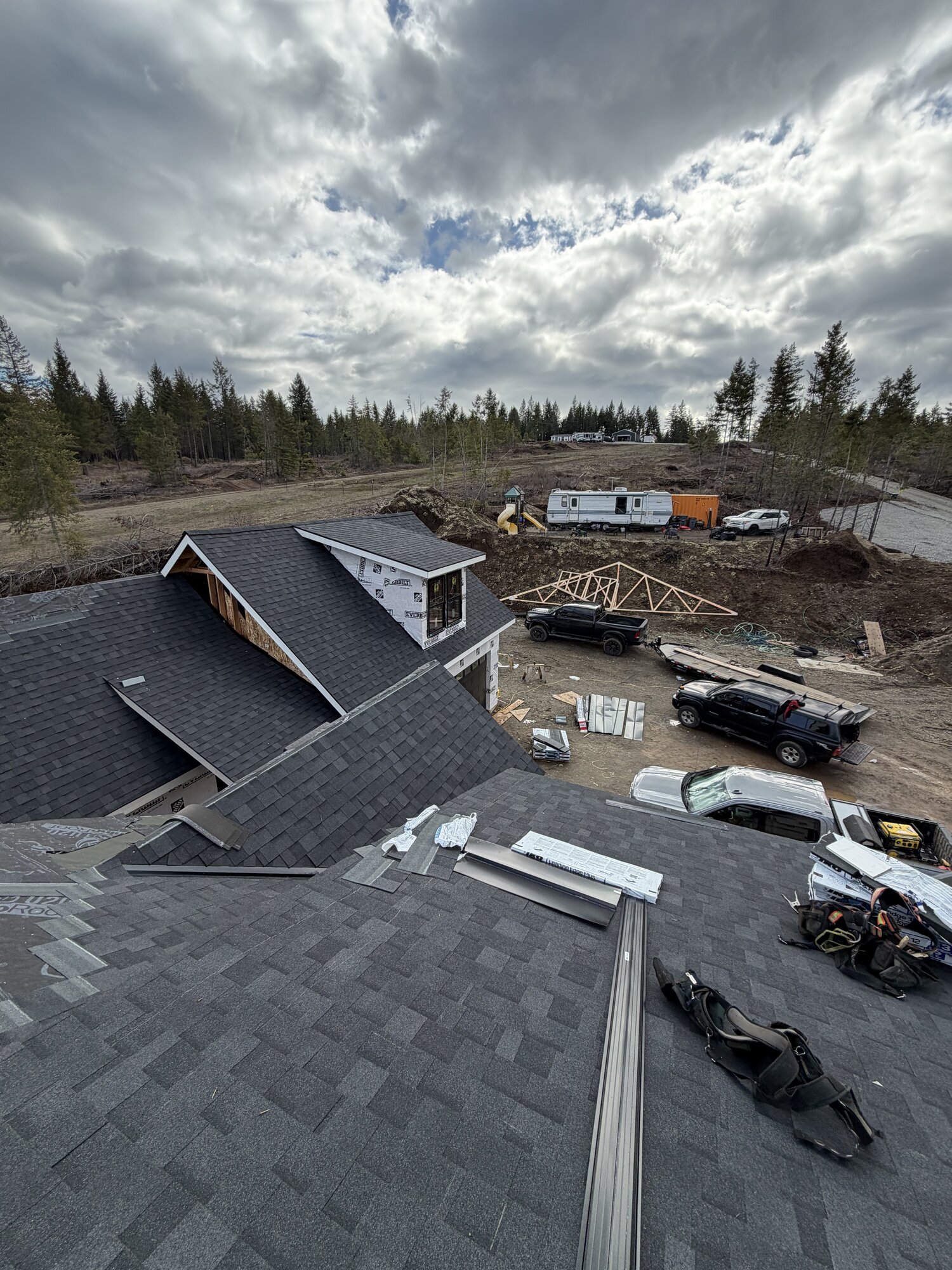 New construction roof framing near Hayden, ID